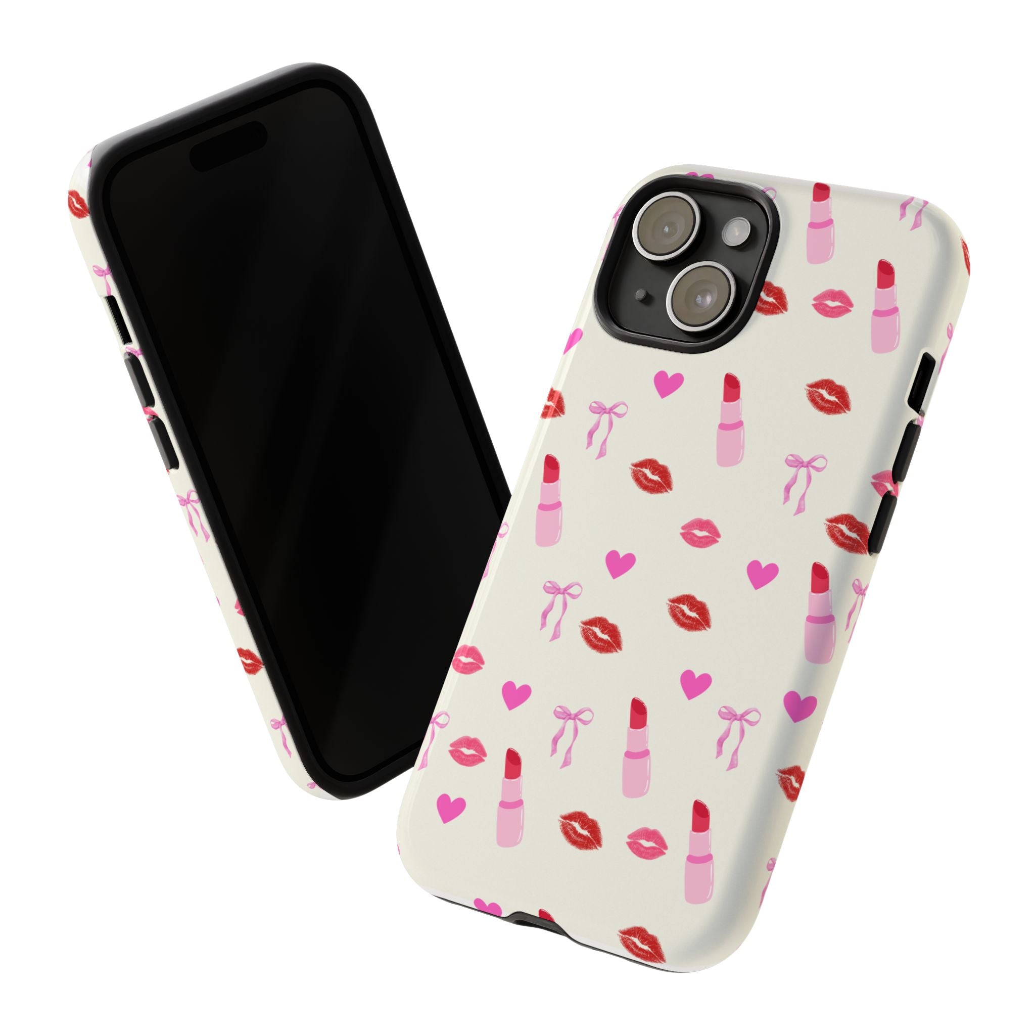 Lipstick Print Phone Case | Tough Cases, Gift for Makeup Lovers, Cute Accessory, Phone Protector, Valentine's Day Gift