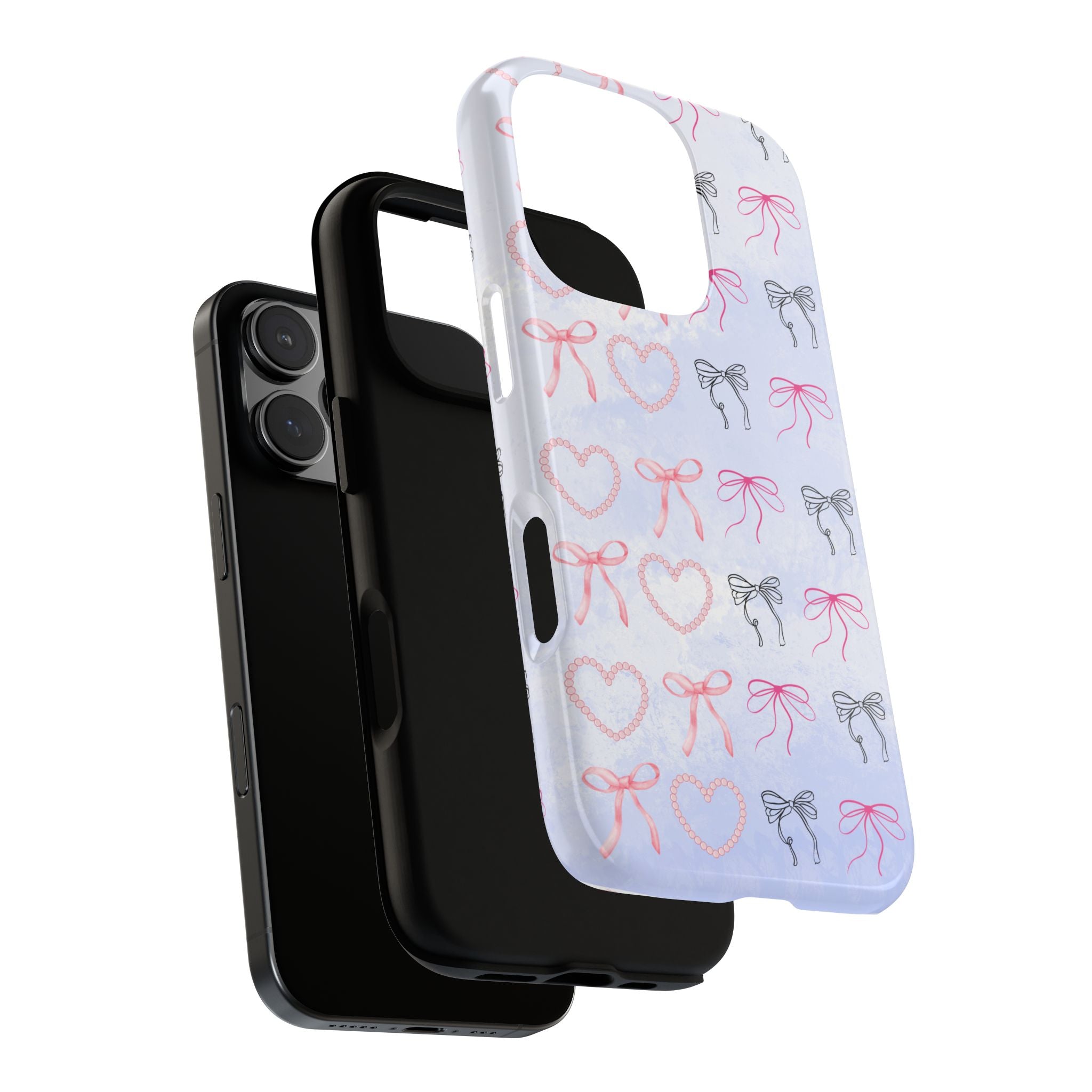 Stylish Phone Case with Ribbons & Hearts