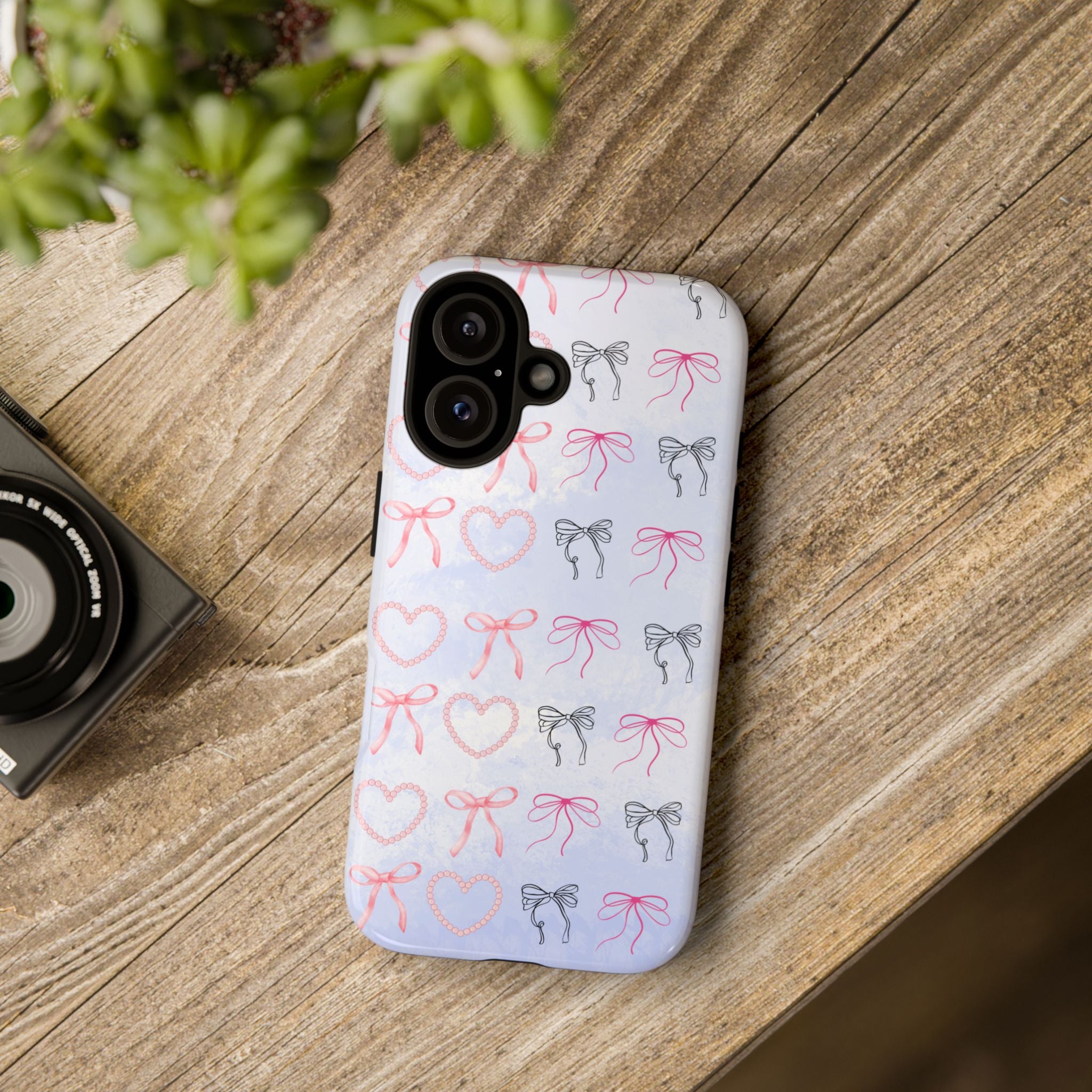 Stylish Phone Case with Ribbons & Hearts