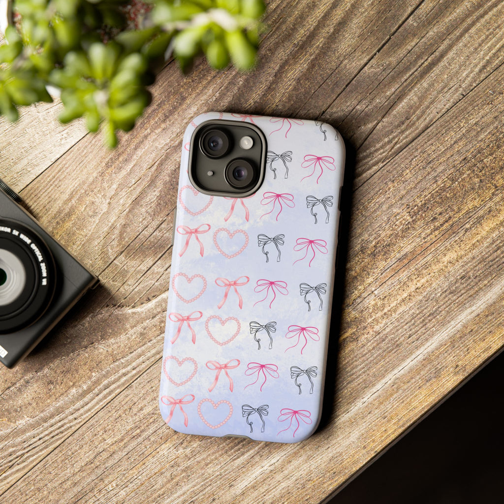 Stylish Phone Case with Ribbons & Hearts