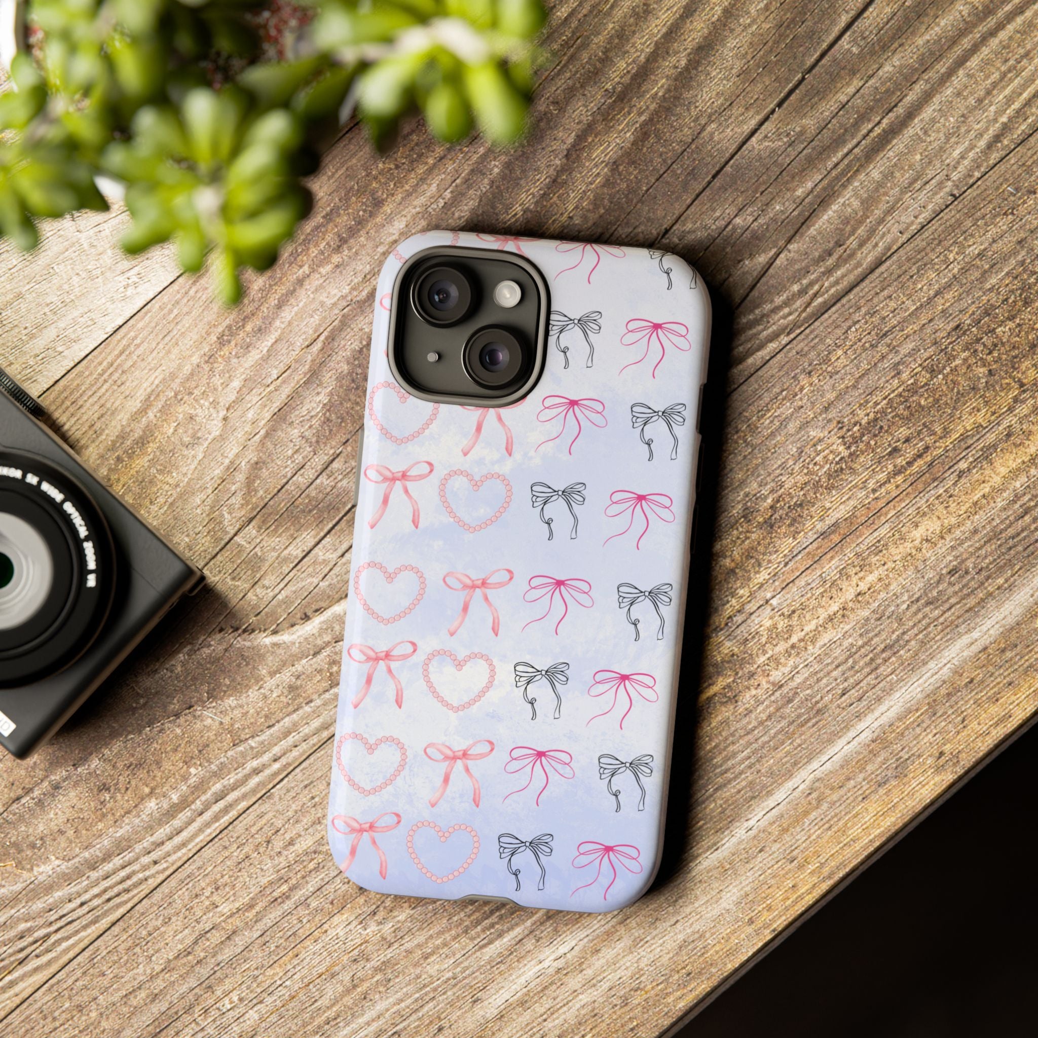 Stylish Phone Case with Ribbons & Hearts