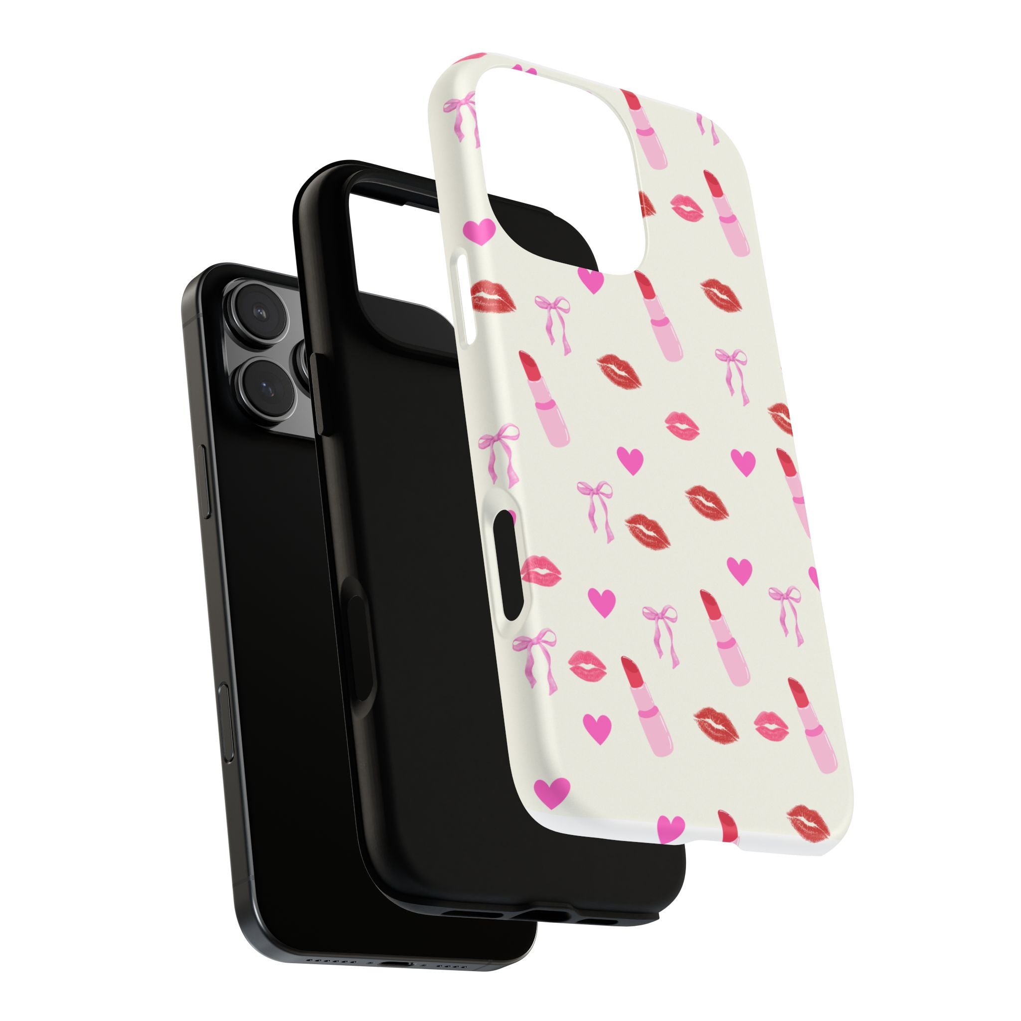 Lipstick Print Phone Case | Tough Cases, Gift for Makeup Lovers, Cute Accessory, Phone Protector, Valentine's Day Gift