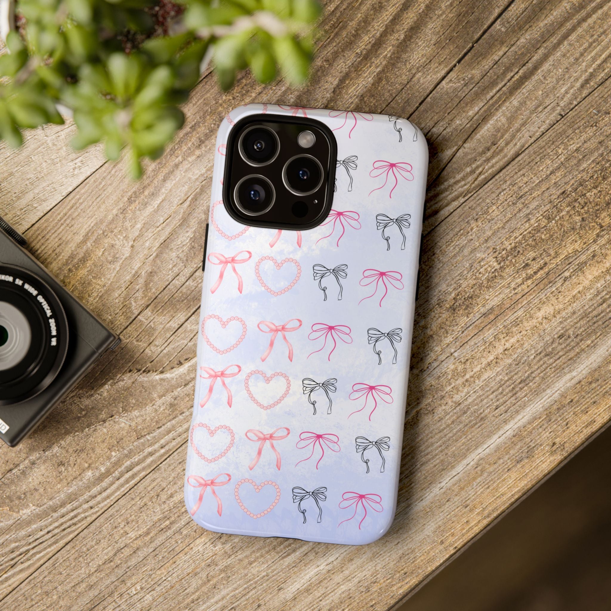 Stylish Phone Case with Ribbons & Hearts