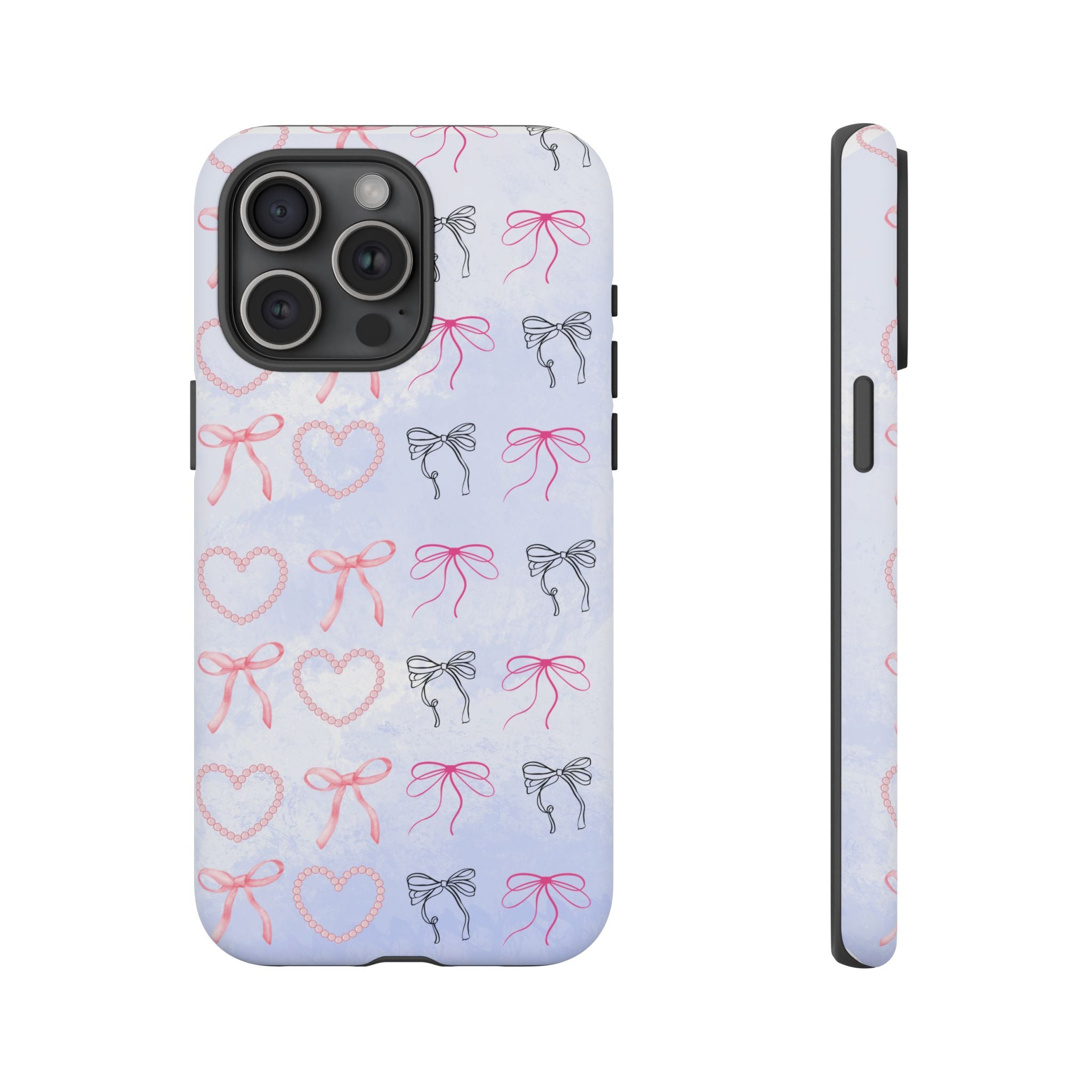 Stylish Phone Case with Ribbons & Hearts
