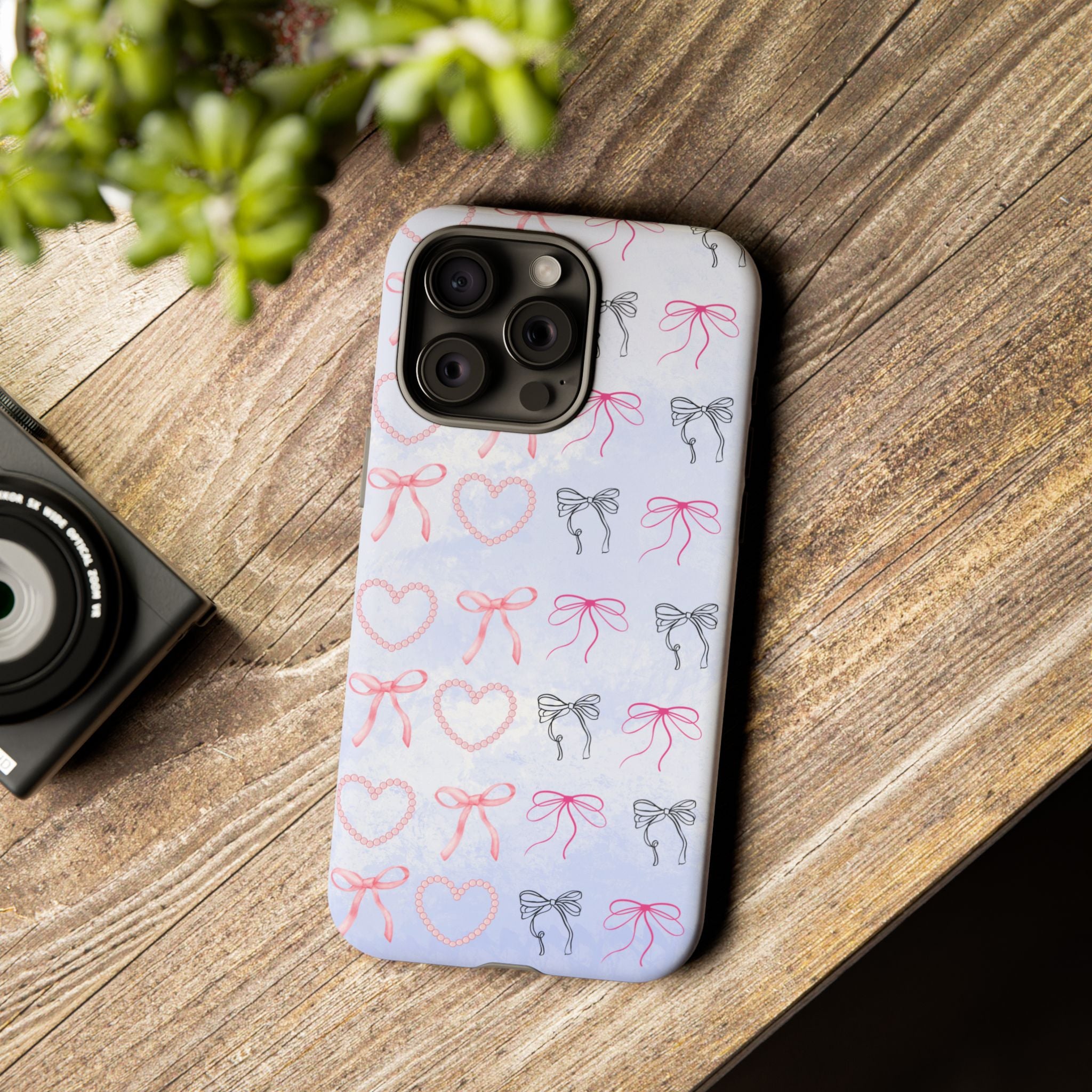 Stylish Phone Case with Ribbons & Hearts