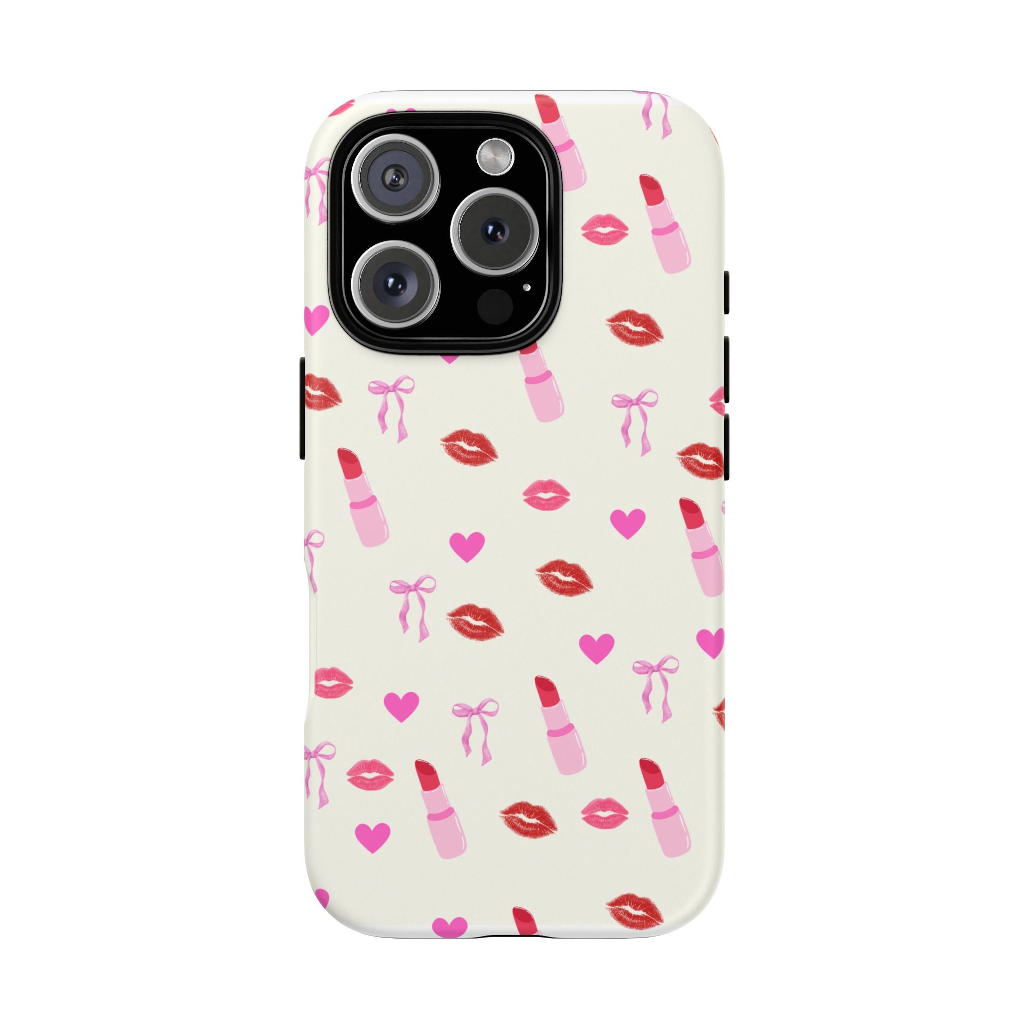Lipstick Print Phone Case | Tough Cases, Gift for Makeup Lovers, Cute Accessory, Phone Protector, Valentine's Day Gift