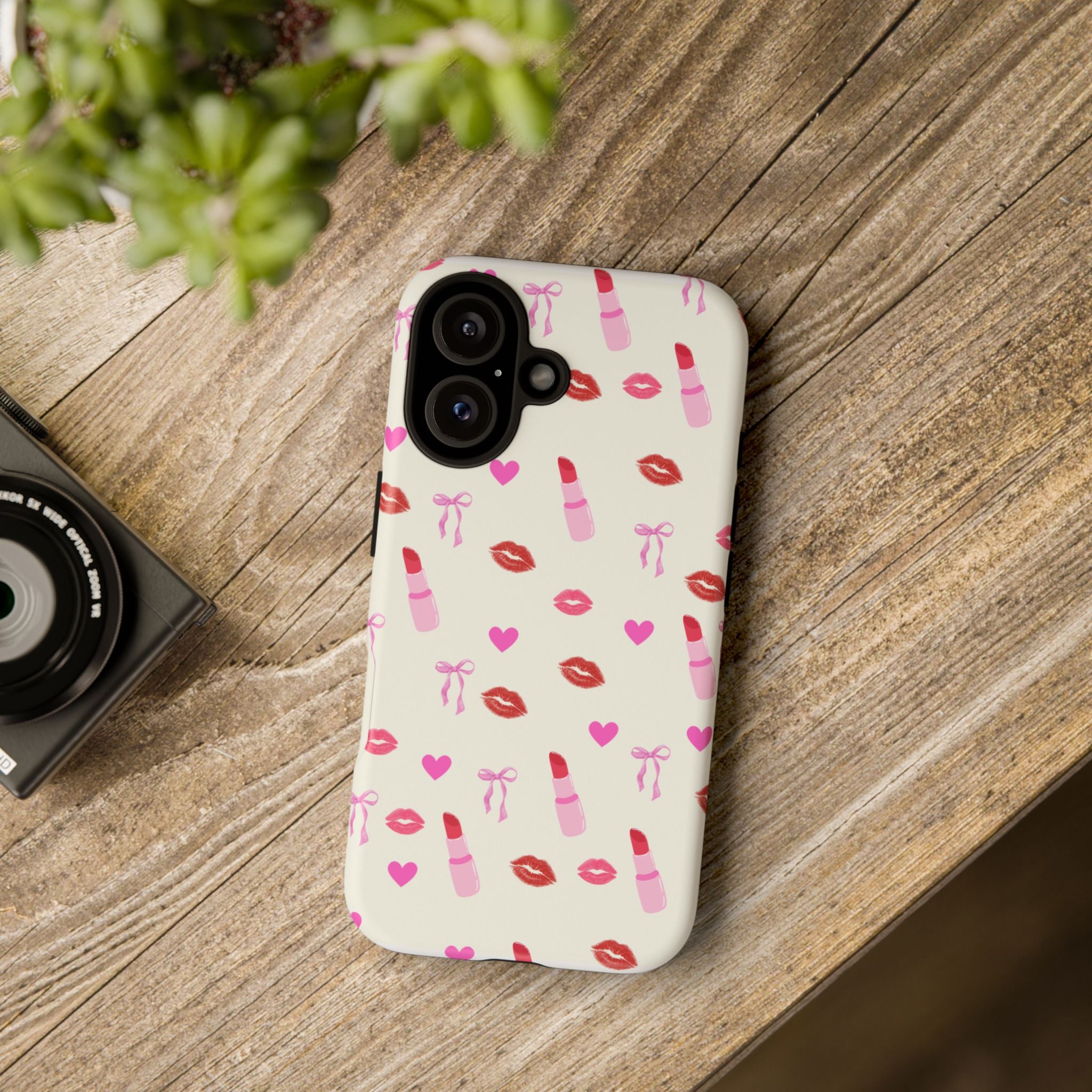 Lipstick Print Phone Case | Tough Cases, Gift for Makeup Lovers, Cute Accessory, Phone Protector, Valentine's Day Gift