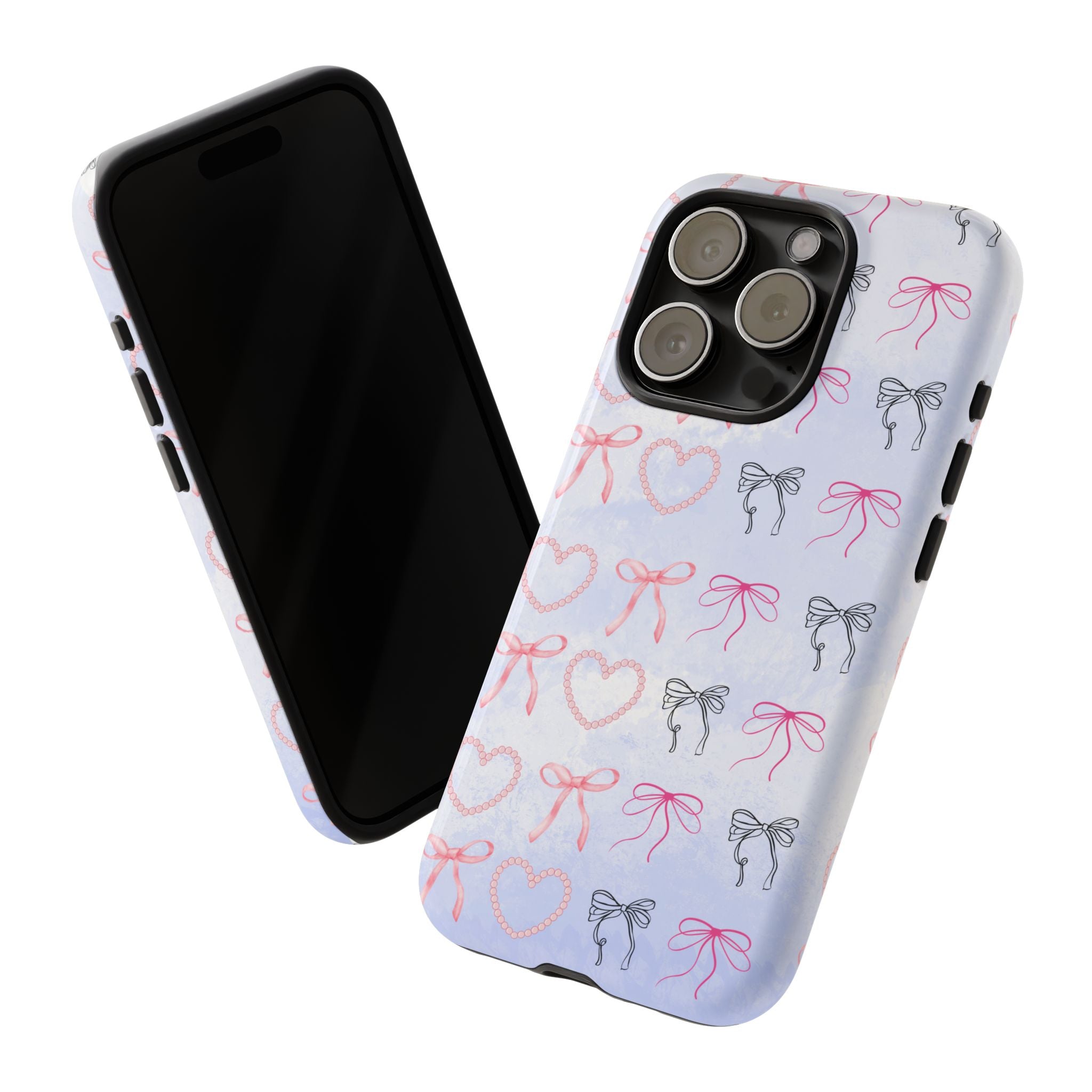 Stylish Phone Case with Ribbons & Hearts