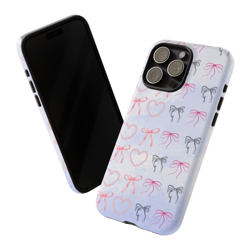 Stylish Phone Case with Ribbons & Hearts