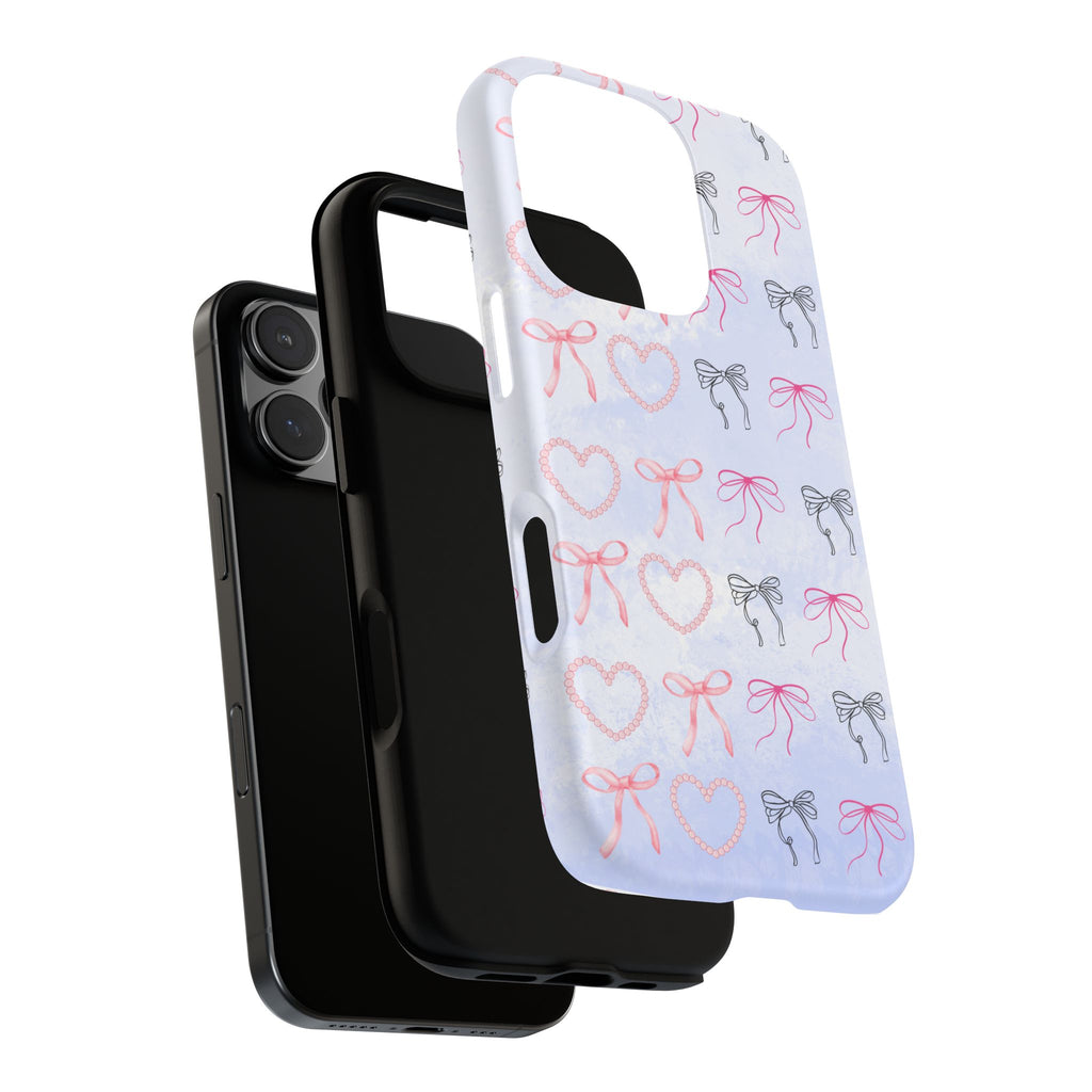 Stylish Phone Case with Ribbons & Hearts