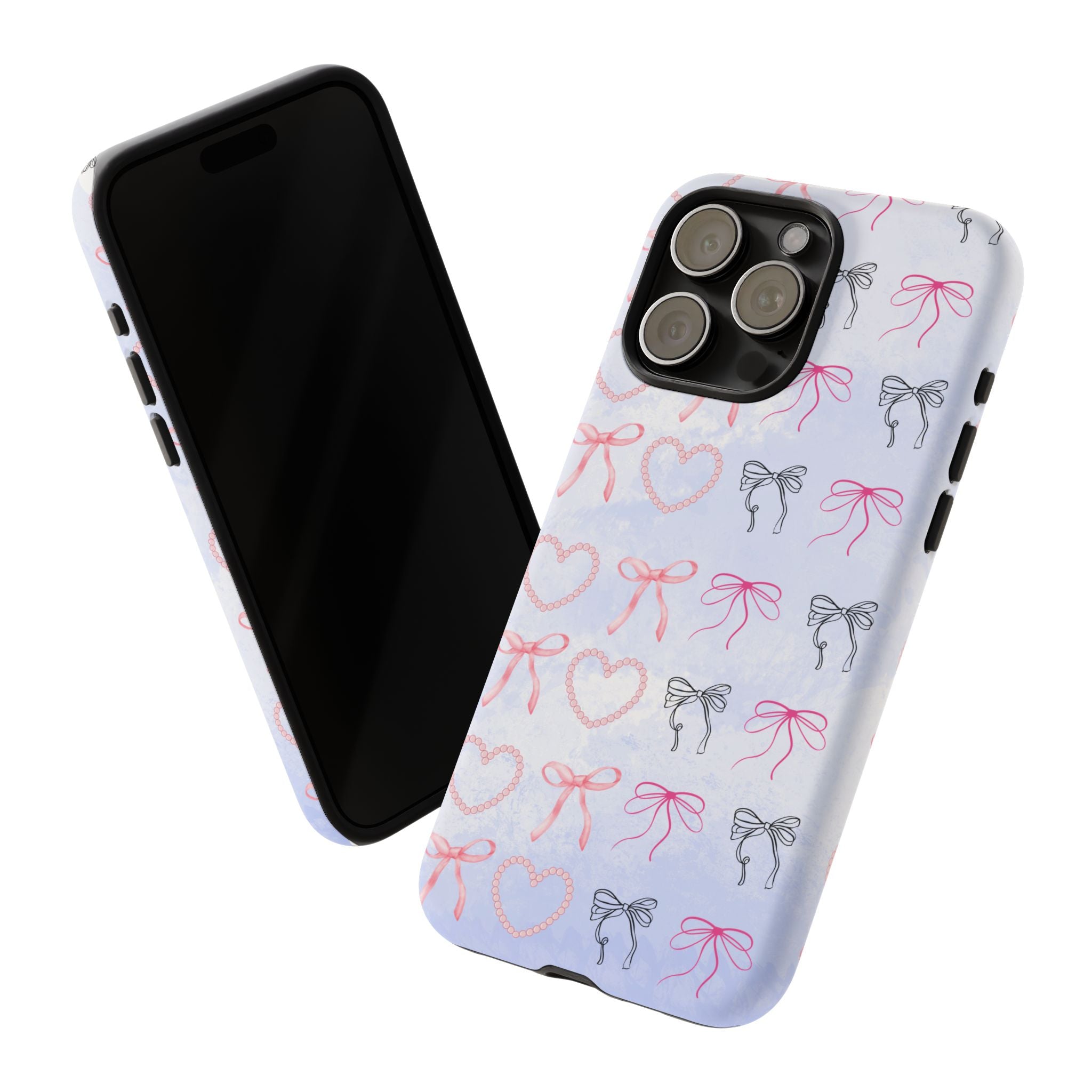Stylish Phone Case with Ribbons & Hearts