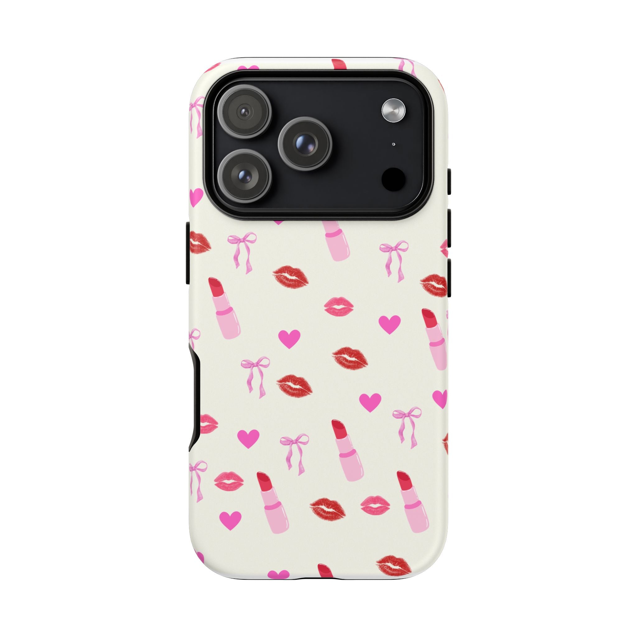 Lipstick Print Phone Case | Tough Cases, Gift for Makeup Lovers, Cute Accessory, Phone Protector, Valentine's Day Gift