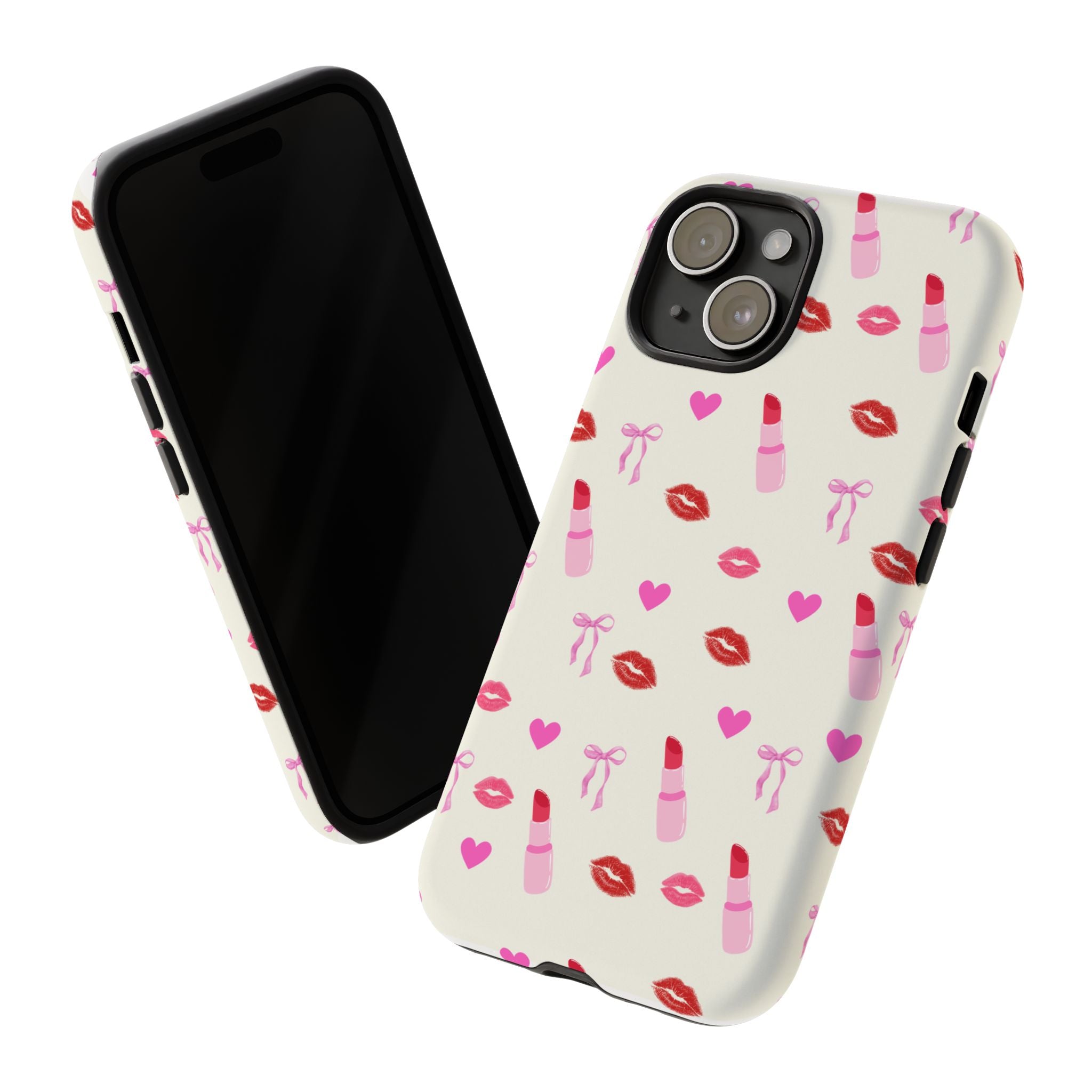 Lipstick Print Phone Case | Tough Cases, Gift for Makeup Lovers, Cute Accessory, Phone Protector, Valentine's Day Gift