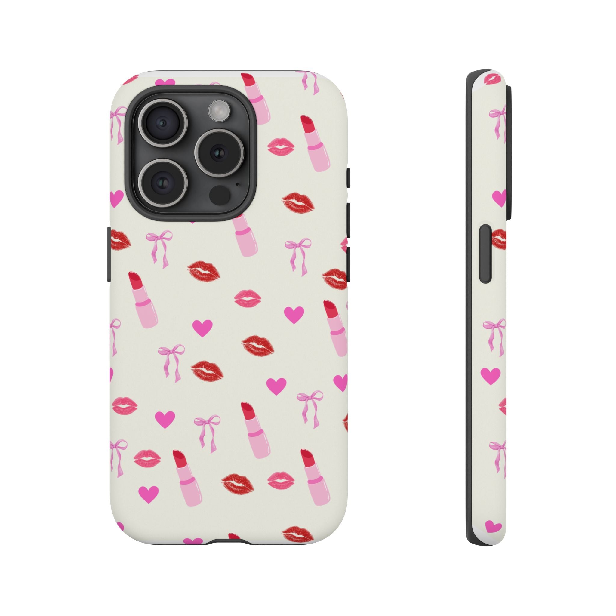 Lipstick Print Phone Case | Tough Cases, Gift for Makeup Lovers, Cute Accessory, Phone Protector, Valentine's Day Gift