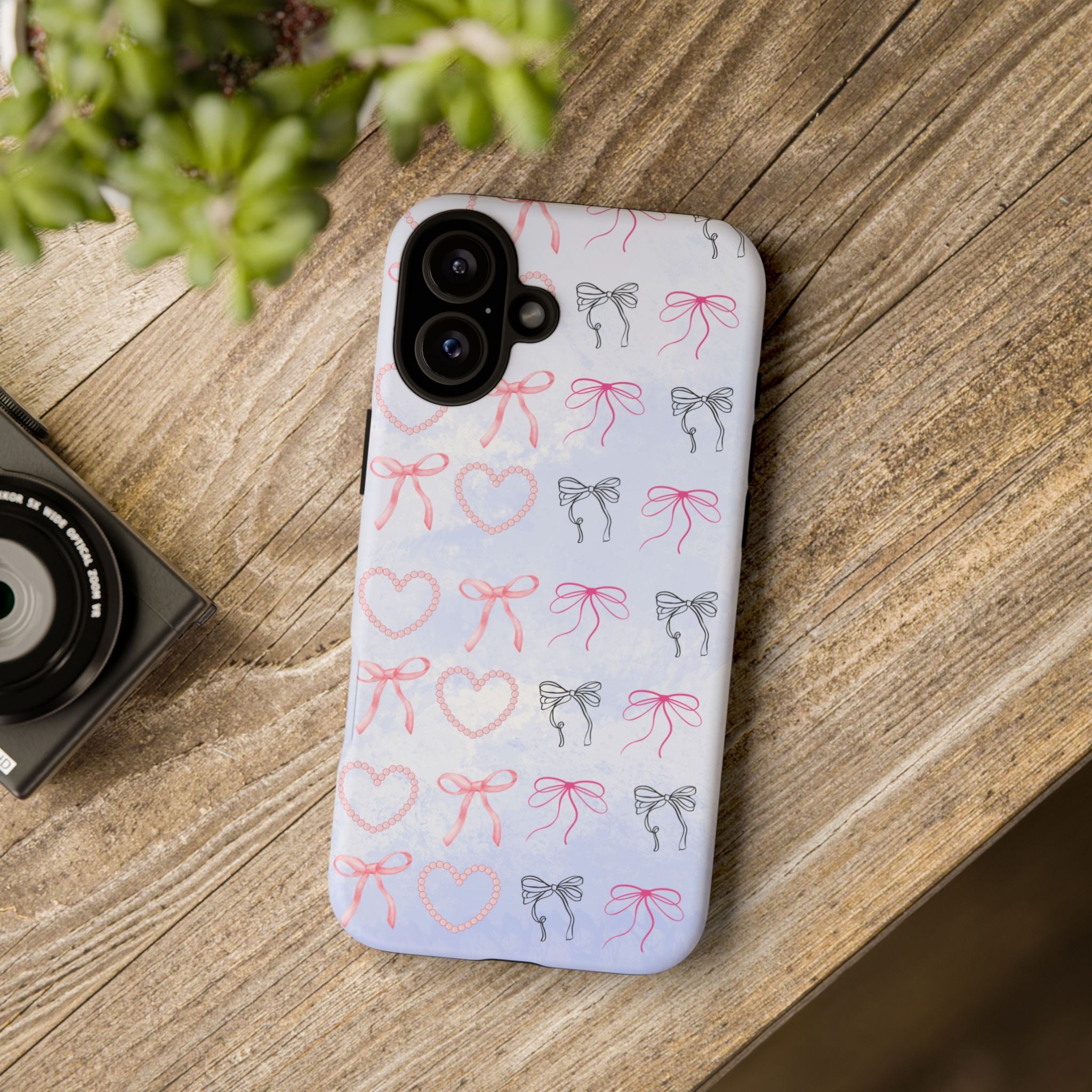 Stylish Phone Case with Ribbons & Hearts