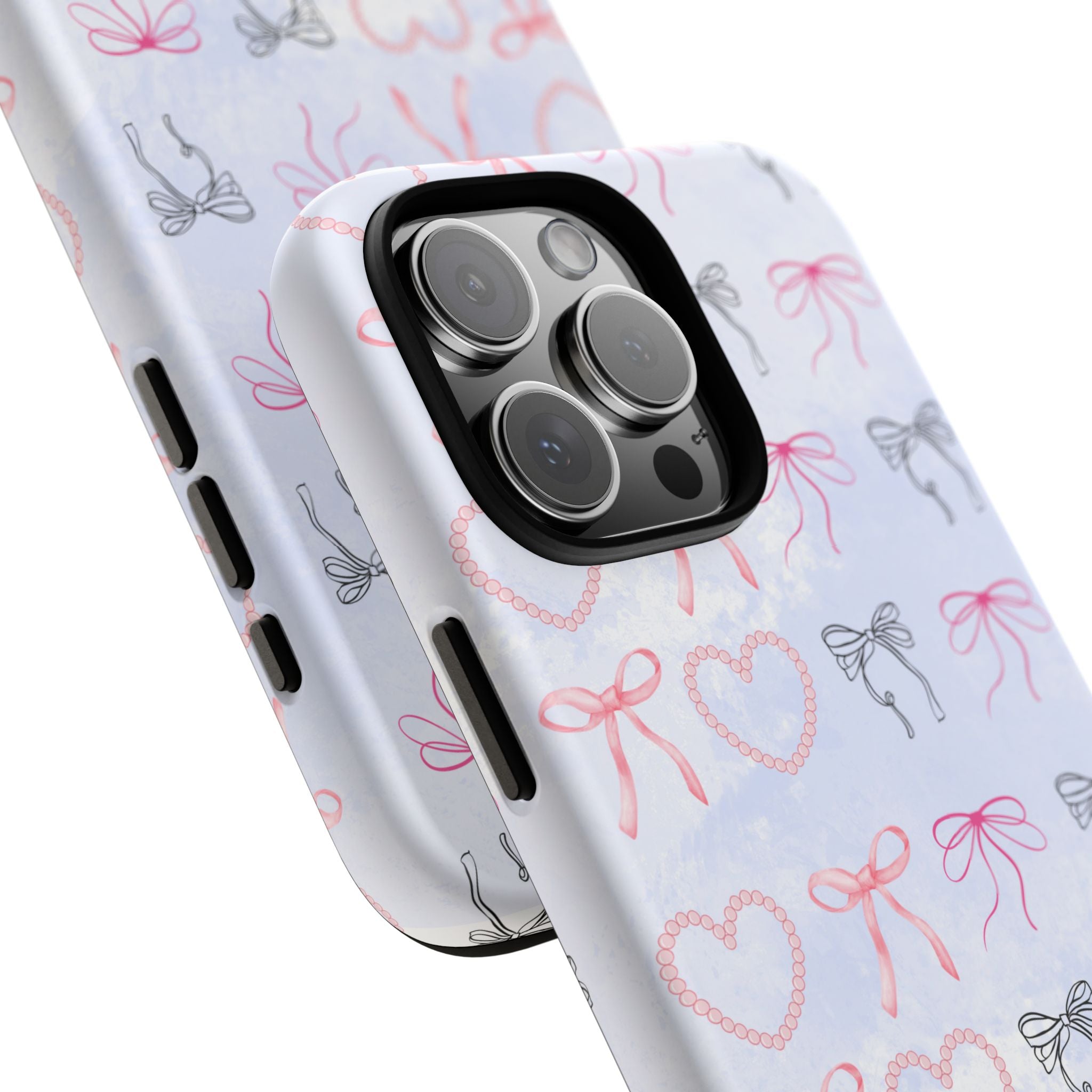 Stylish Phone Case with Ribbons & Hearts