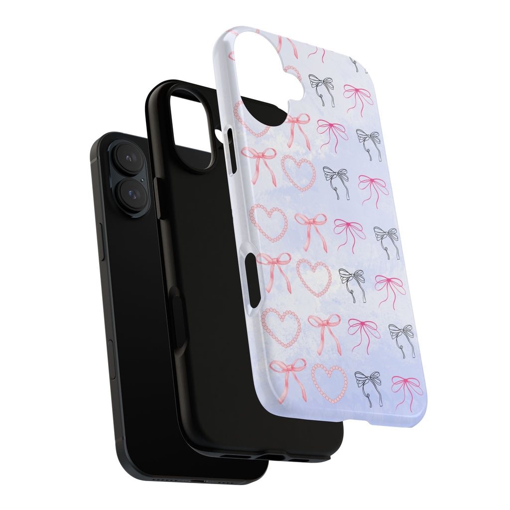 Stylish Phone Case with Ribbons & Hearts