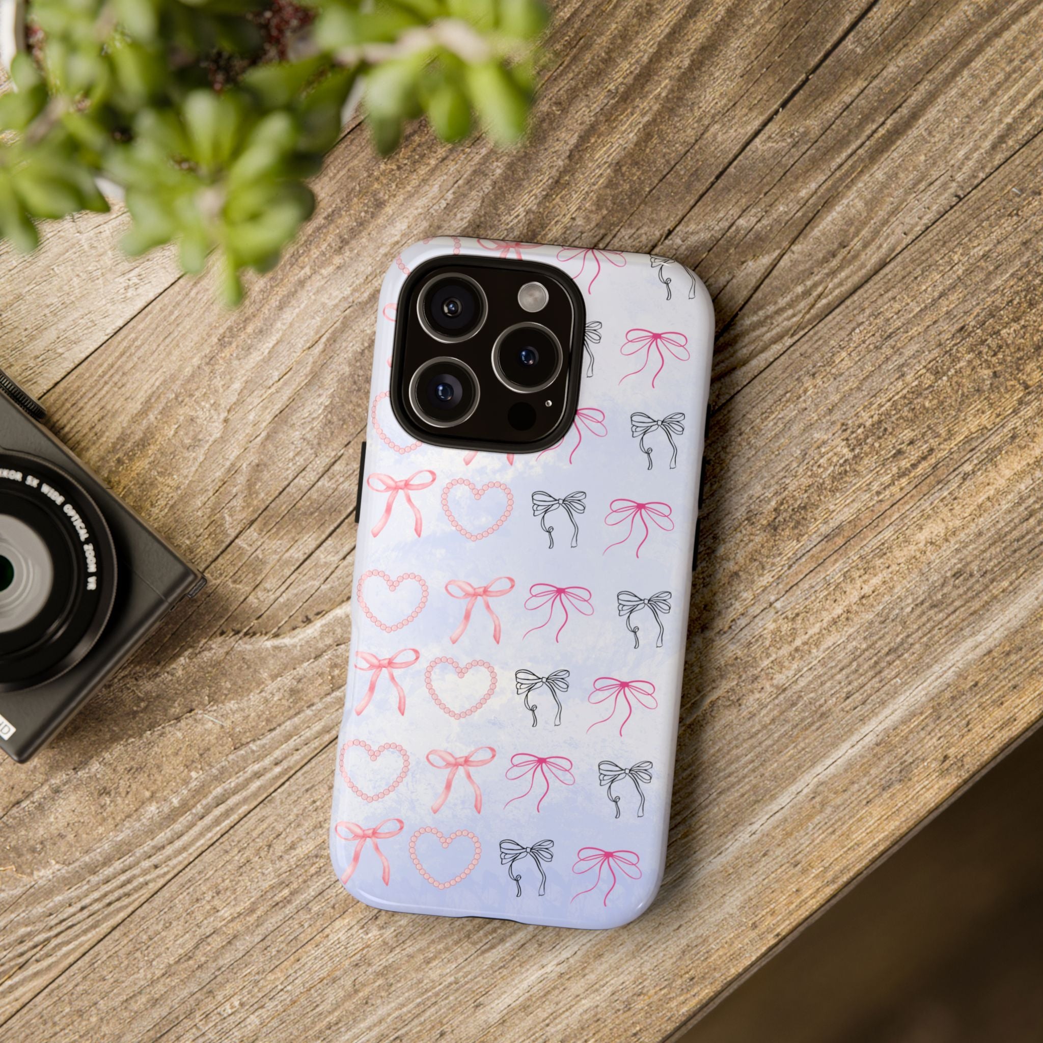 Stylish Phone Case with Ribbons & Hearts