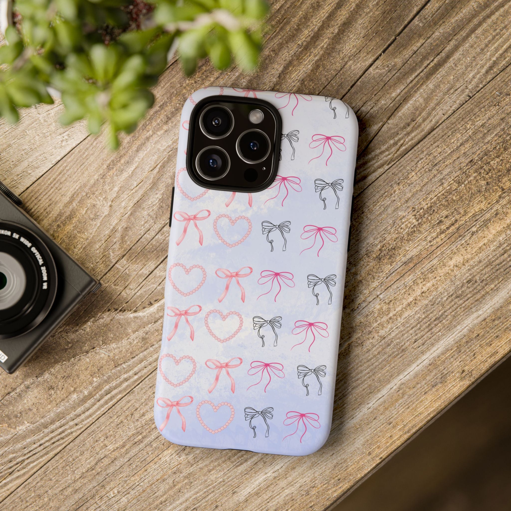 Stylish Phone Case with Ribbons & Hearts