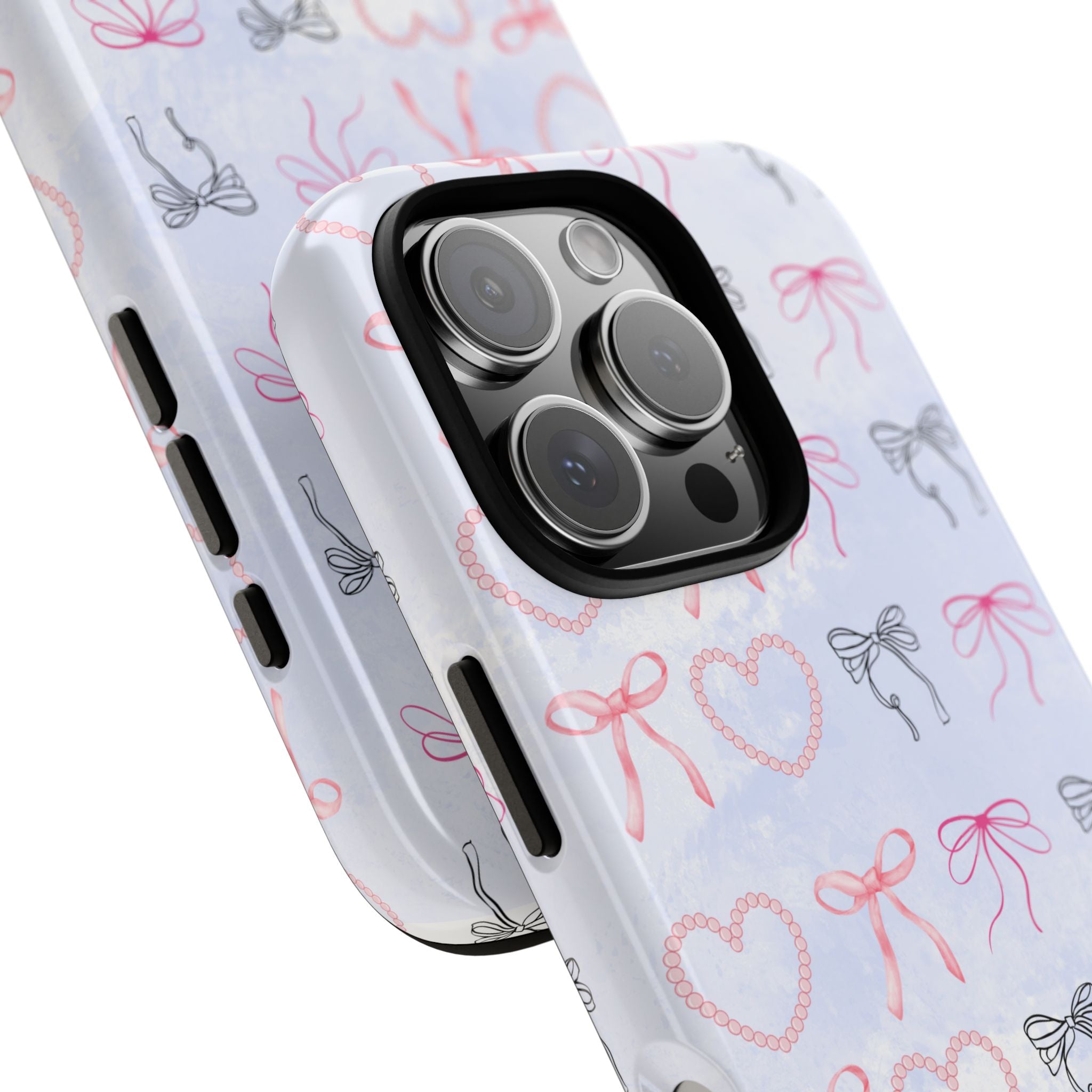 Stylish Phone Case with Ribbons & Hearts