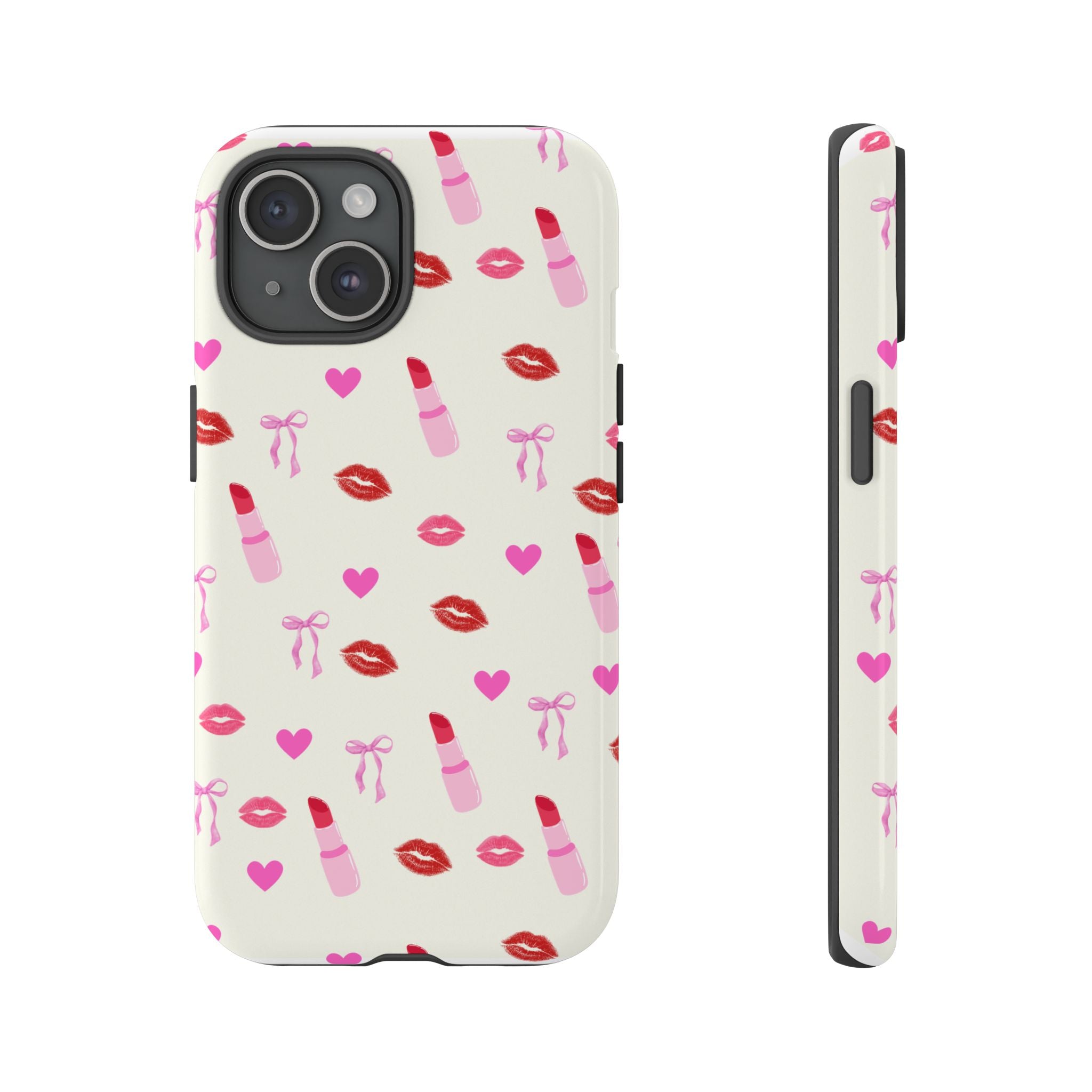 Lipstick Print Phone Case | Tough Cases, Gift for Makeup Lovers, Cute Accessory, Phone Protector, Valentine's Day Gift