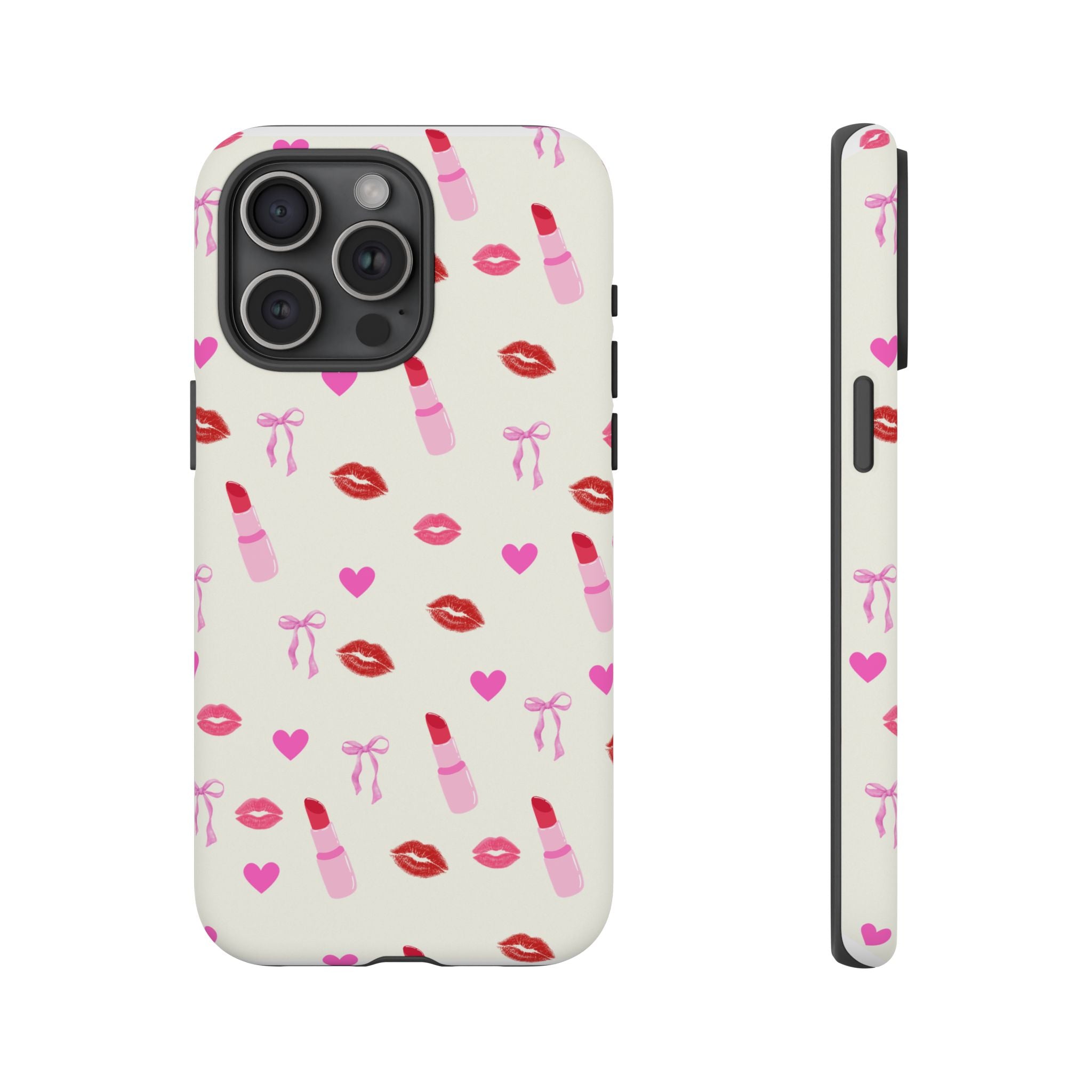 Lipstick Print Phone Case | Tough Cases, Gift for Makeup Lovers, Cute Accessory, Phone Protector, Valentine's Day Gift
