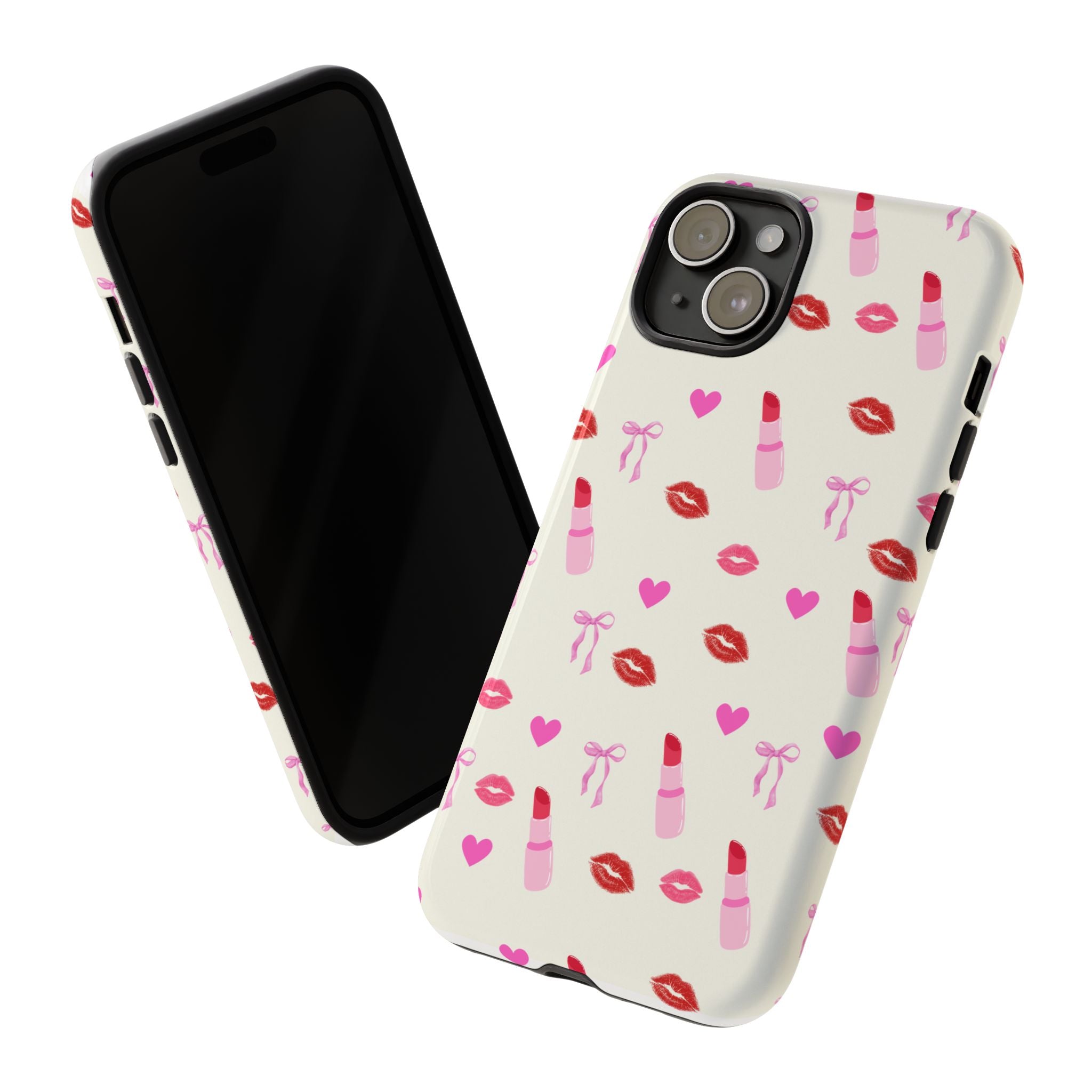 Lipstick Print Phone Case | Tough Cases, Gift for Makeup Lovers, Cute Accessory, Phone Protector, Valentine's Day Gift
