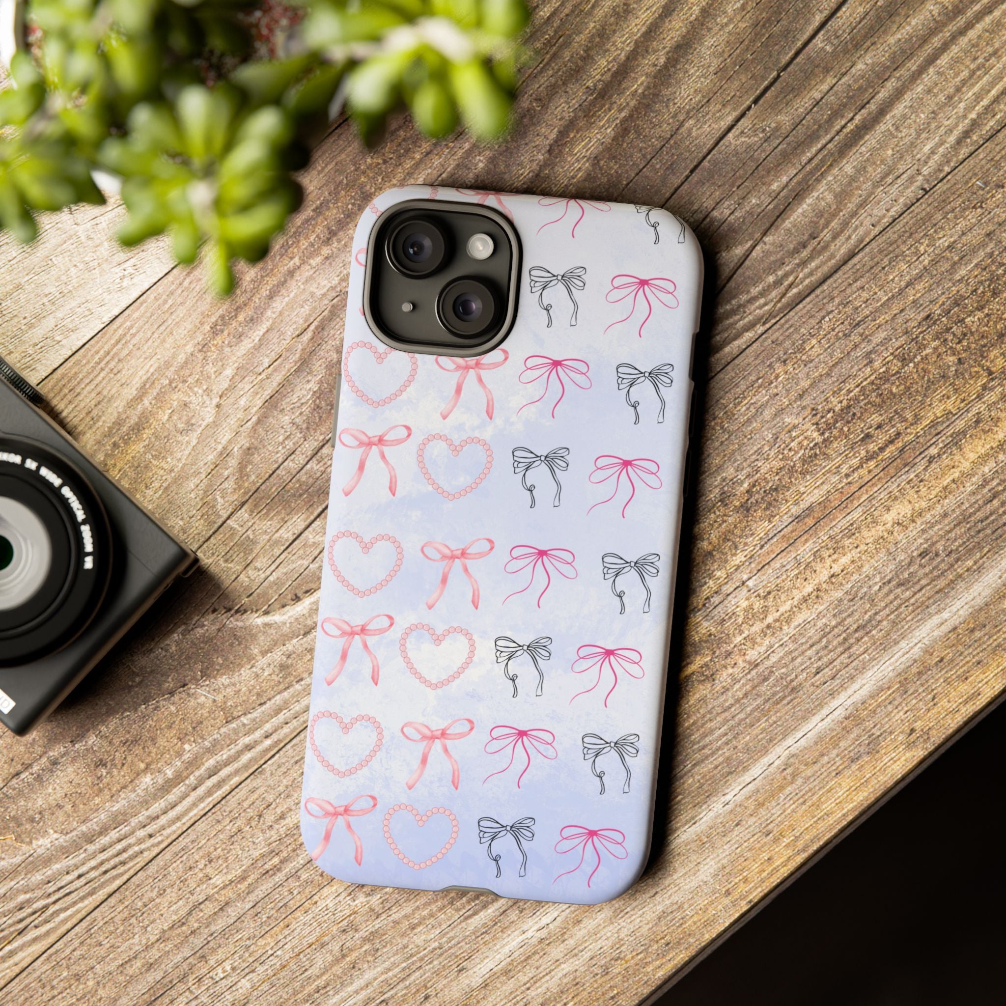Stylish Phone Case with Ribbons & Hearts