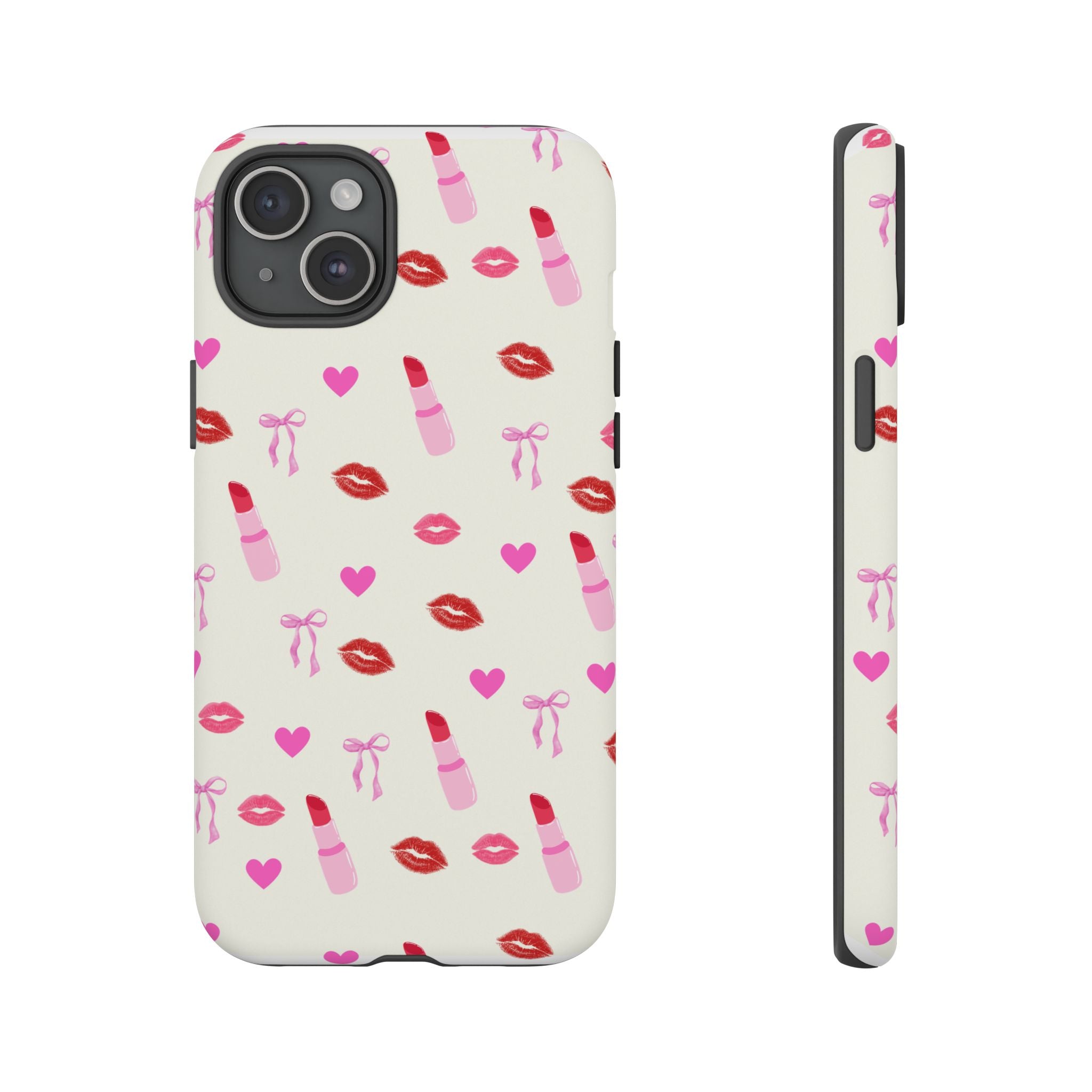Lipstick Print Phone Case | Tough Cases, Gift for Makeup Lovers, Cute Accessory, Phone Protector, Valentine's Day Gift