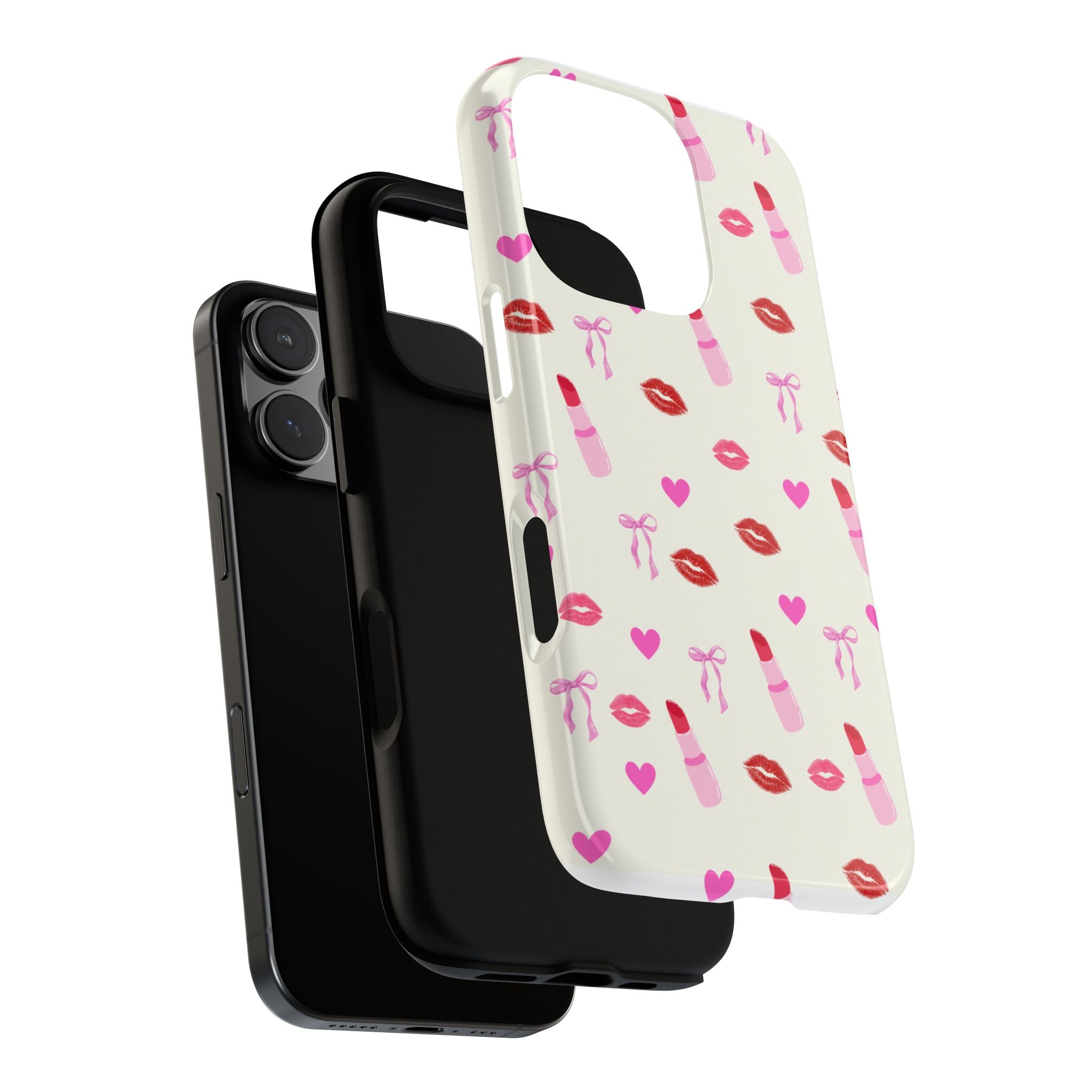 Lipstick Print Phone Case | Tough Cases, Gift for Makeup Lovers, Cute Accessory, Phone Protector, Valentine's Day Gift