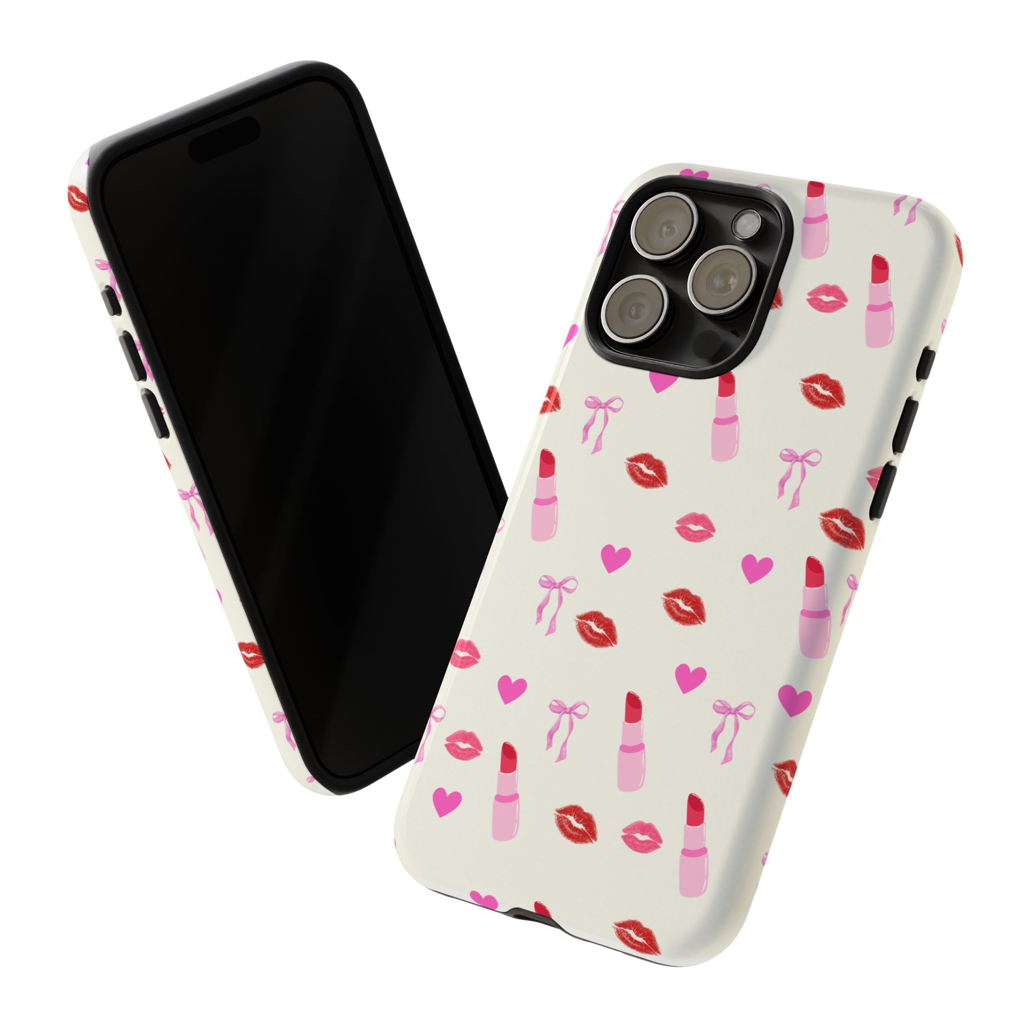 Lipstick Print Phone Case | Tough Cases, Gift for Makeup Lovers, Cute Accessory, Phone Protector, Valentine's Day Gift