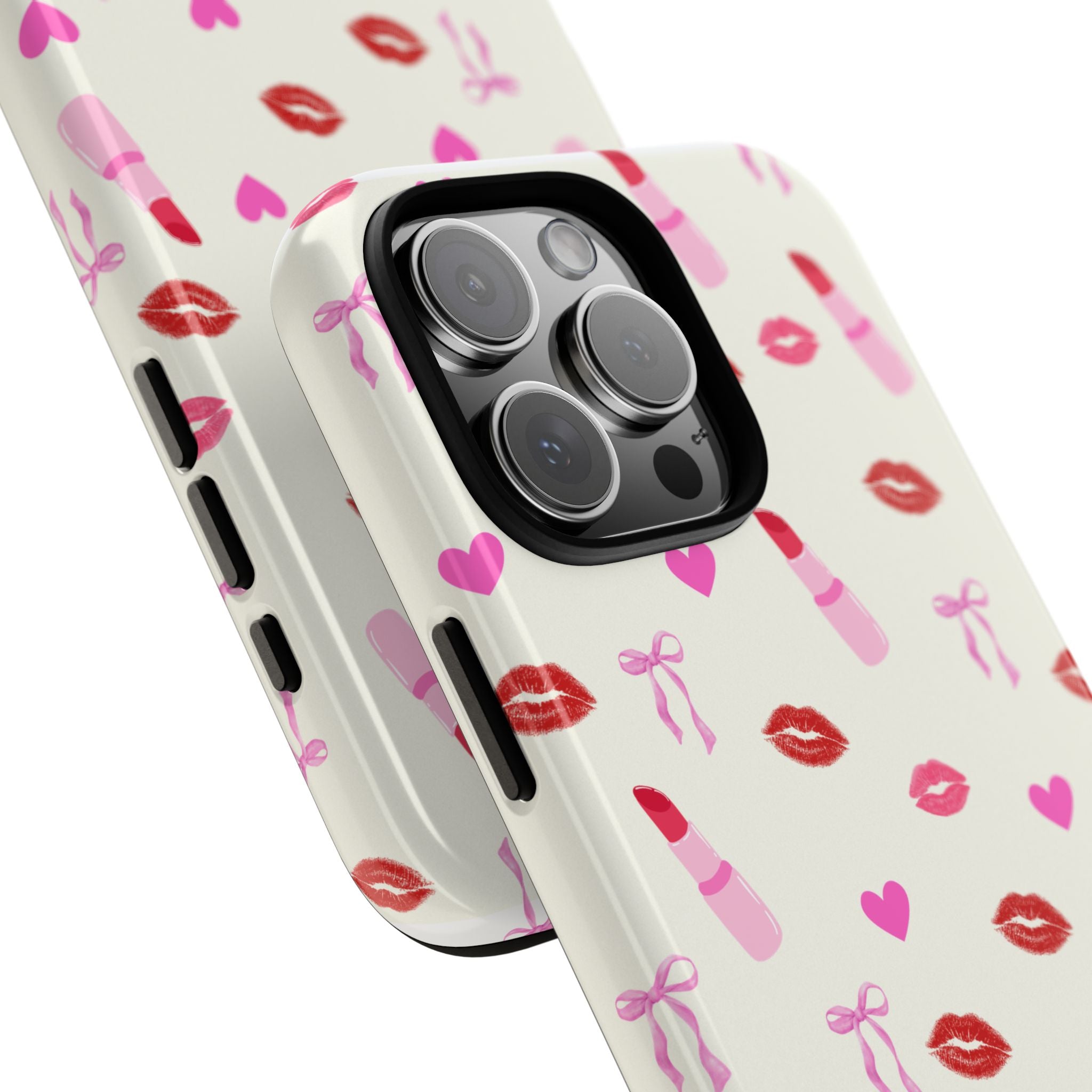 Lipstick Print Phone Case | Tough Cases, Gift for Makeup Lovers, Cute Accessory, Phone Protector, Valentine's Day Gift