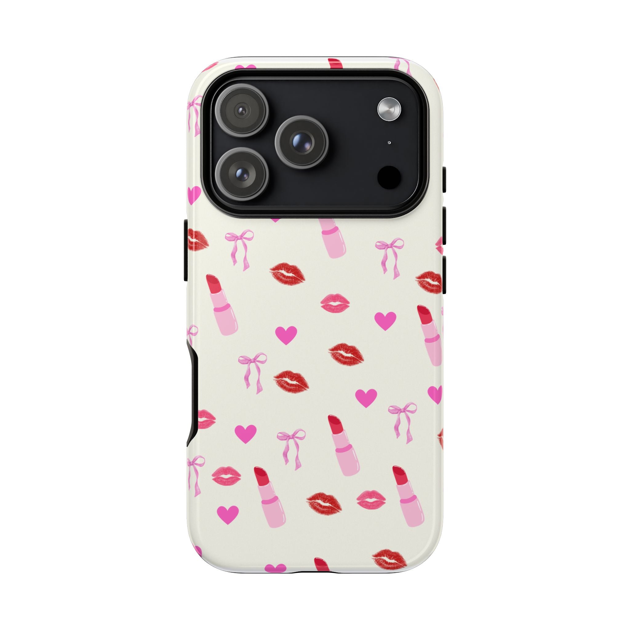 Lipstick Print Phone Case | Tough Cases, Gift for Makeup Lovers, Cute Accessory, Phone Protector, Valentine's Day Gift