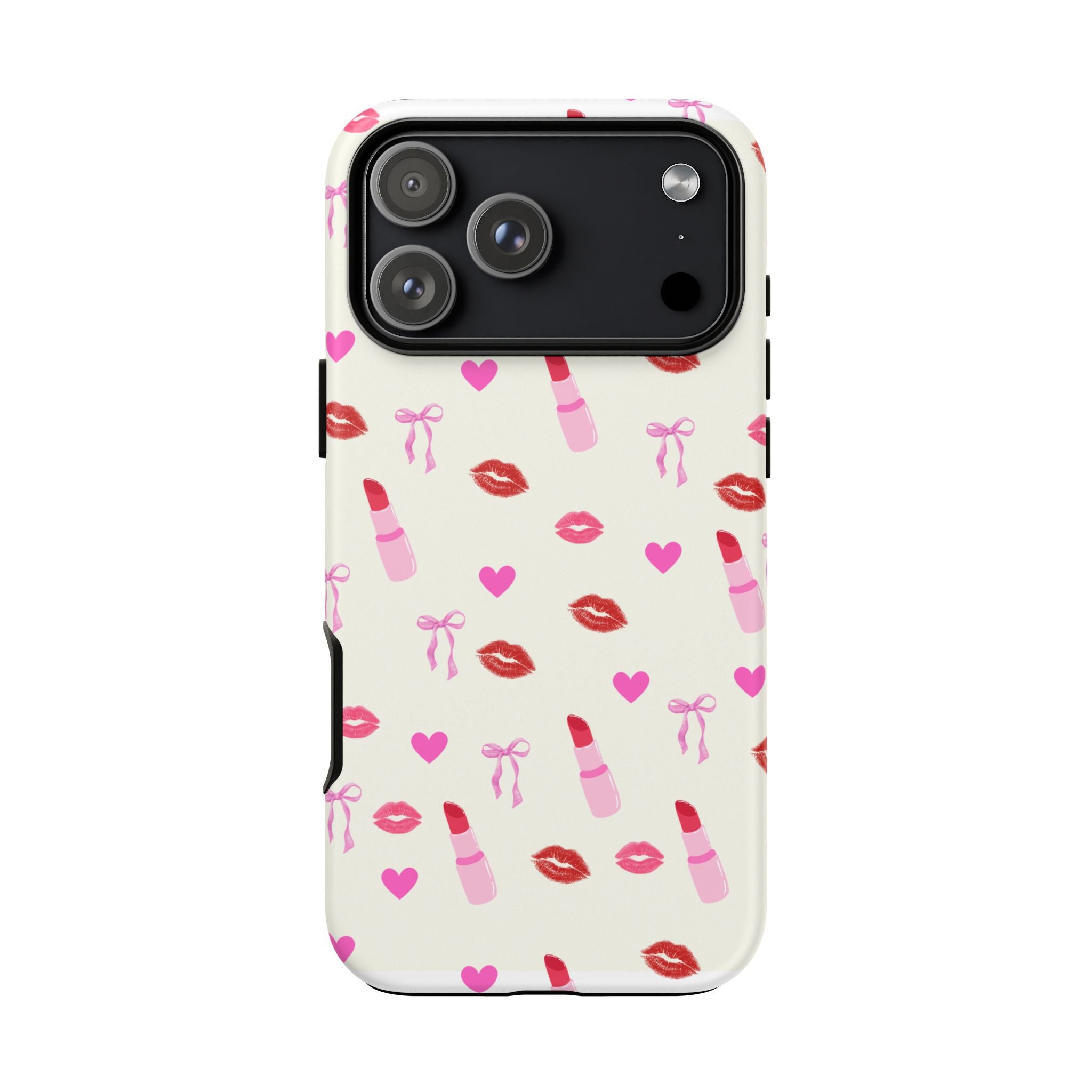 Lipstick Print Phone Case | Tough Cases, Gift for Makeup Lovers, Cute Accessory, Phone Protector, Valentine's Day Gift