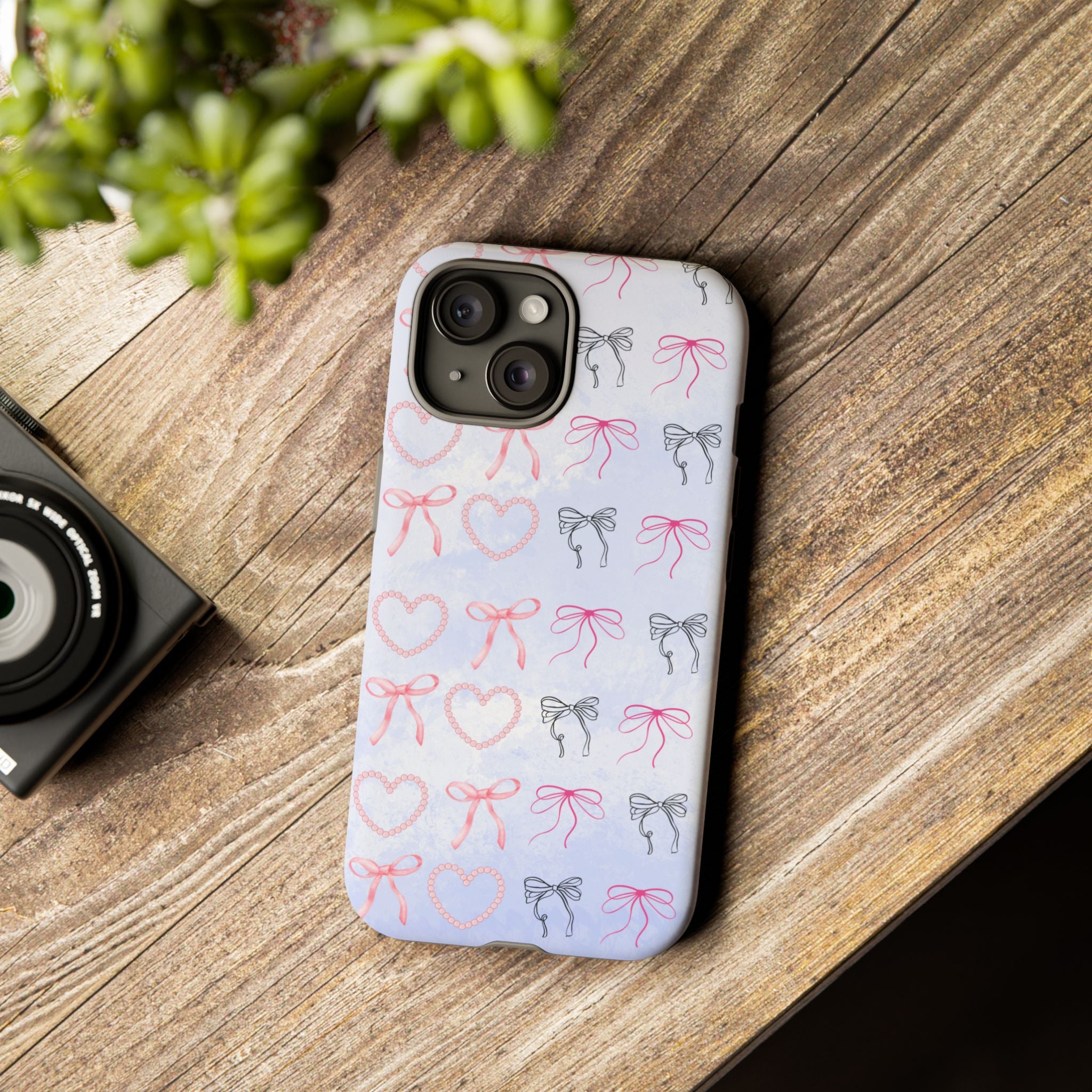 Stylish Phone Case with Ribbons & Hearts